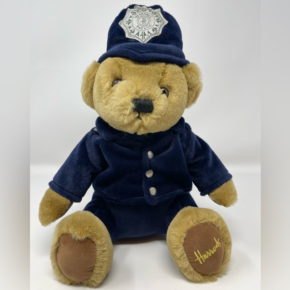 HARRODS: Police (Bobby) Teddy Bear, Blue Police Uniform. Knightsbridge London.